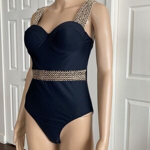 Black One-Piece Swimsuit Sz M